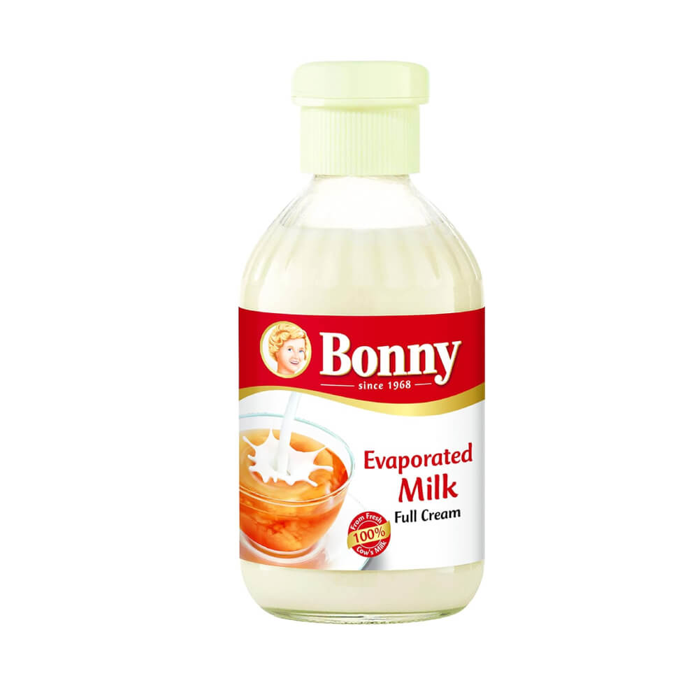Bonny Evaporated Milk Full Cream Glass 340gm