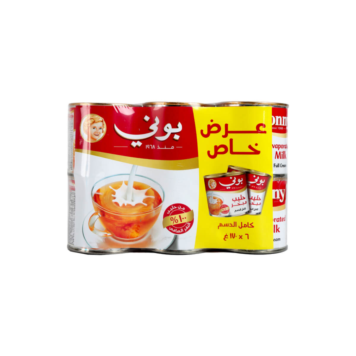 Bonny Full Cream Evaporated Milk 6x172g