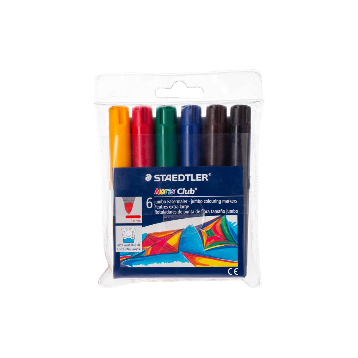 Staedtler Noris Club Fiber Tip Jumbo Colouring Markers 6 Colours