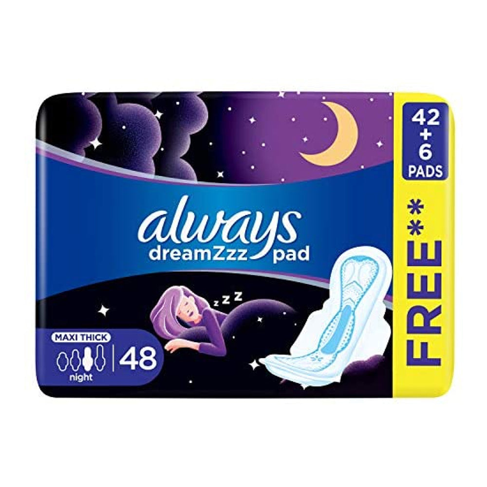 Always Pads Maxi Thick Night 48's @ 42+6Free