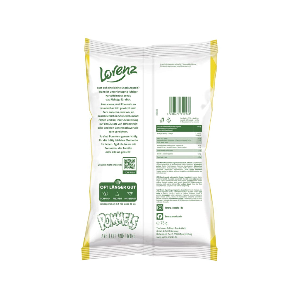 Lorenz Pommels Paprika Flavored Chips Snack 75gm