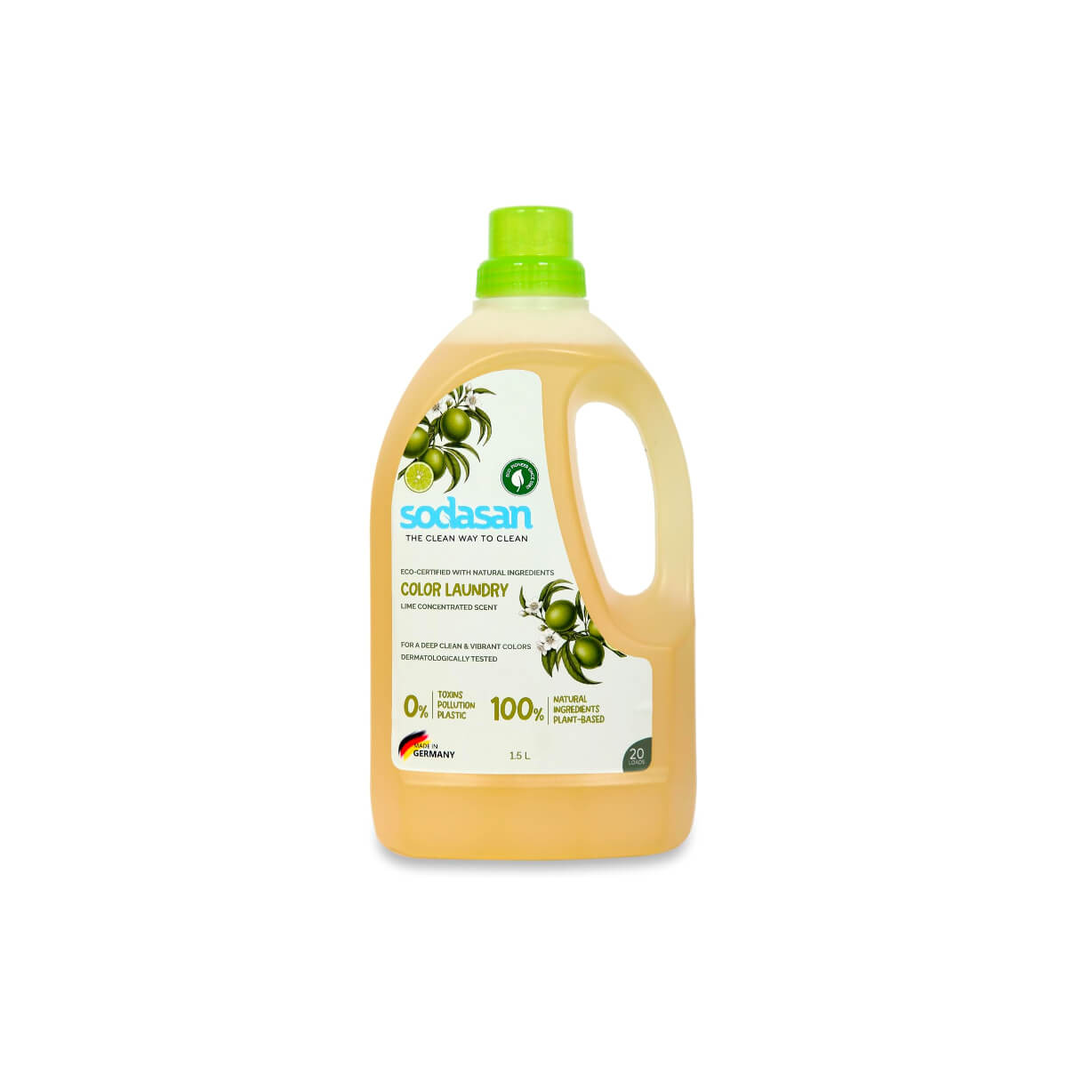 Sodasan 100% Natural Colour Laundry Liquid Lime 1.5L