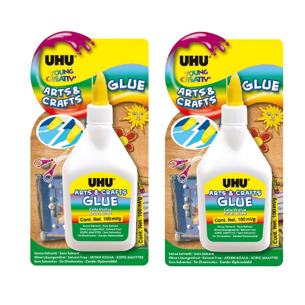 UHU Young Creative Arts and Craft White Glue 2x100Ml