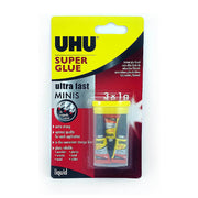 UHU Ultra Fast Minis Super Glue 3x1Gm