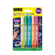 UHU Glitter Glue Glow In The Dark 5x10Ml