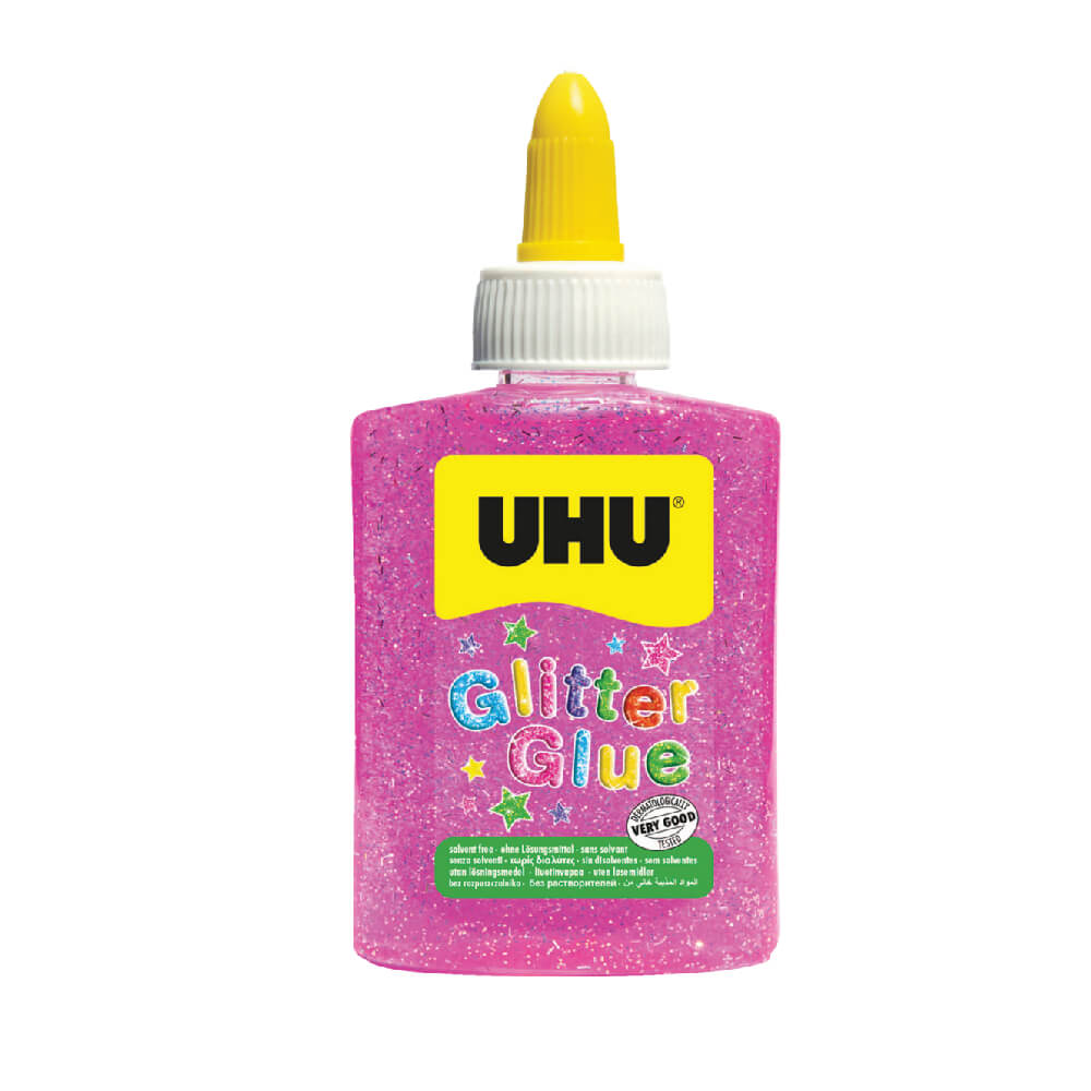 UHU Glitter Glue Bottle Pink 88.5Ml