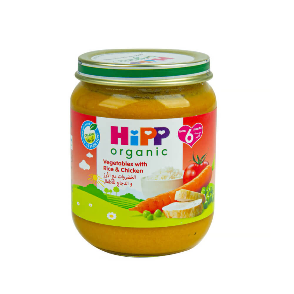 Hipp Organic Vegetable With Rice & Chicken Baby Food 125gm