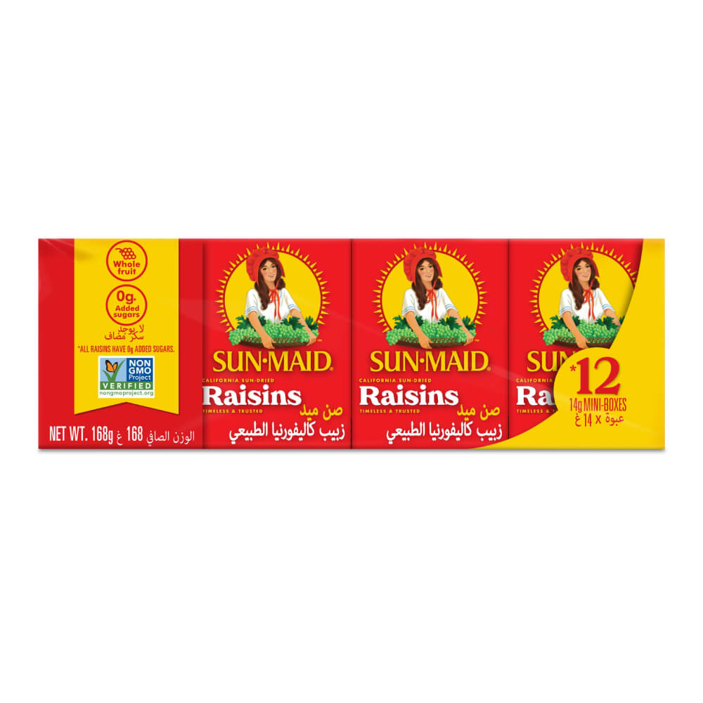 Sun Maid California Dried Raisins 12 Mini Pack 168gm