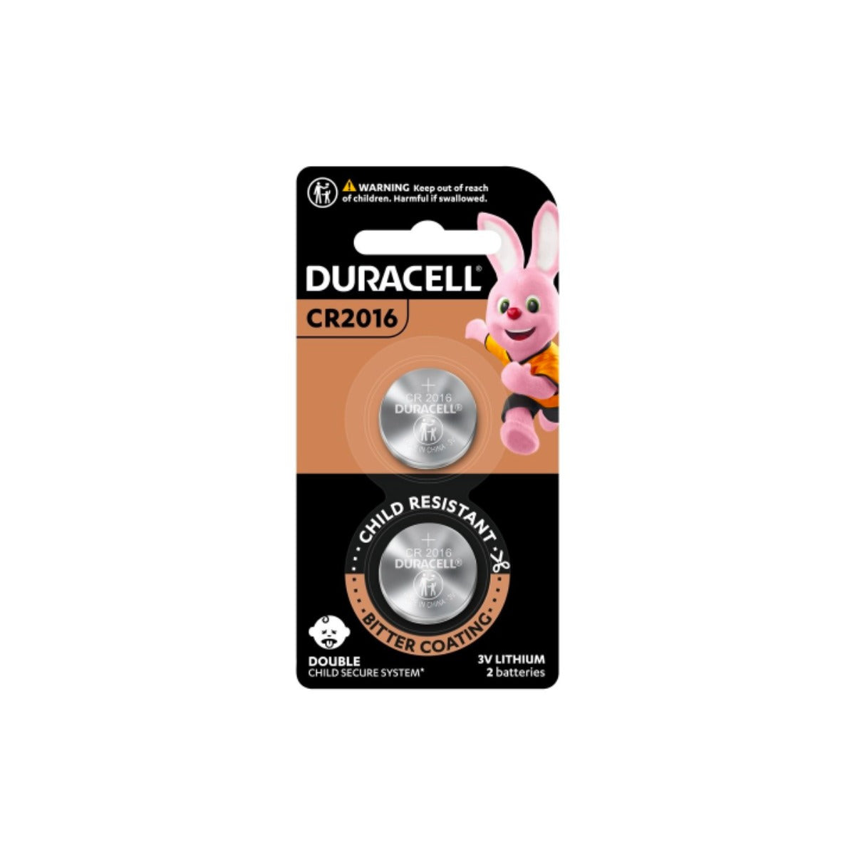Duracell CR2016 3V Lithium Batteries 2 Pieces
