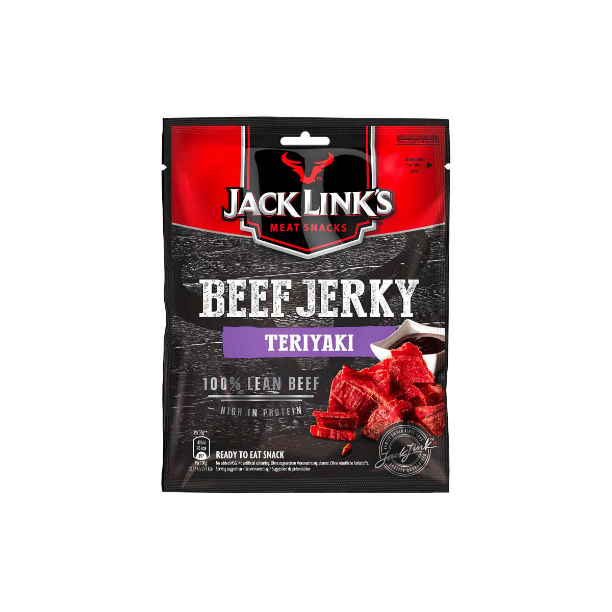 Jack Links Teriyaki Beef Jerky High Protein Meat Snack 25g