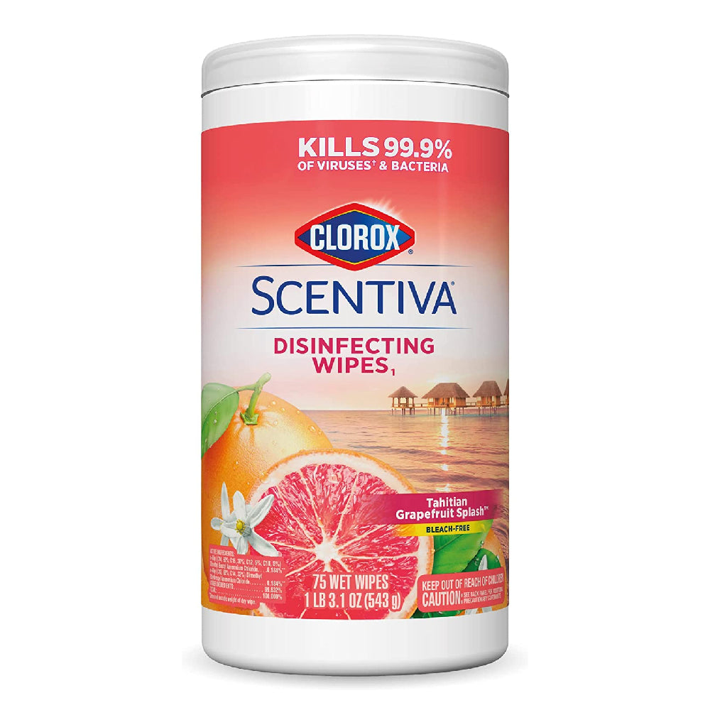 Clorox Scentiva Tahitian Grapefruit Splash Disinfecting Wipes 6 75ct