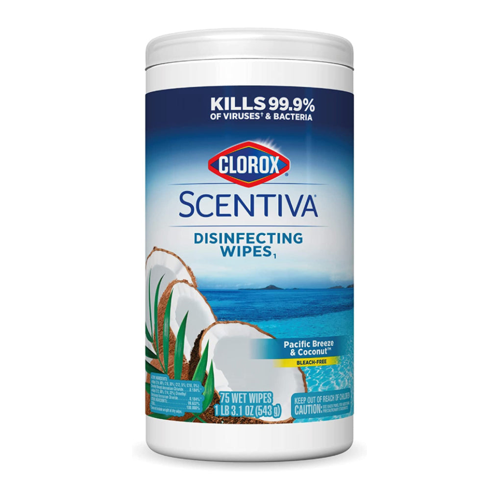 Clorox Scentiva Disinfecting Wipes Pacific Breeze & Coconut 6 75ct