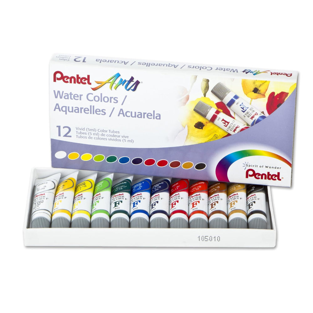 Pentel Arts Water 12 Colours 5ml Tube