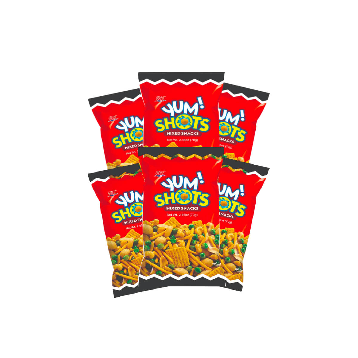 OK Yum Shots Mixed Snacks 6x70g