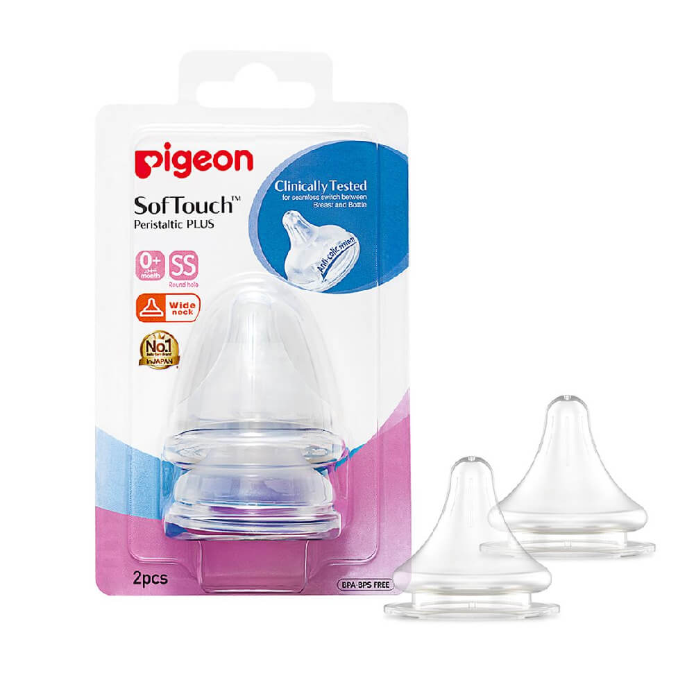 Pigeon Wide Neck Peristaltic Plus Nipple (SS) 2Pc
