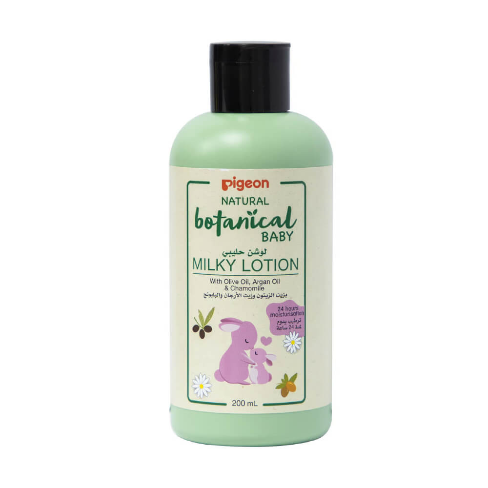 Pigeon Natural Botanical Baby Milky Lotion With Olive Oil , Argan Oil & Chamomile 200ml