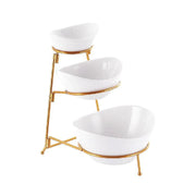 Serving Set With Stand Gold 13+15+18Cm