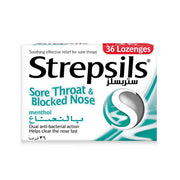 Strepsils Sore Throat And Blocked Nose Lozenges Menthol 36s