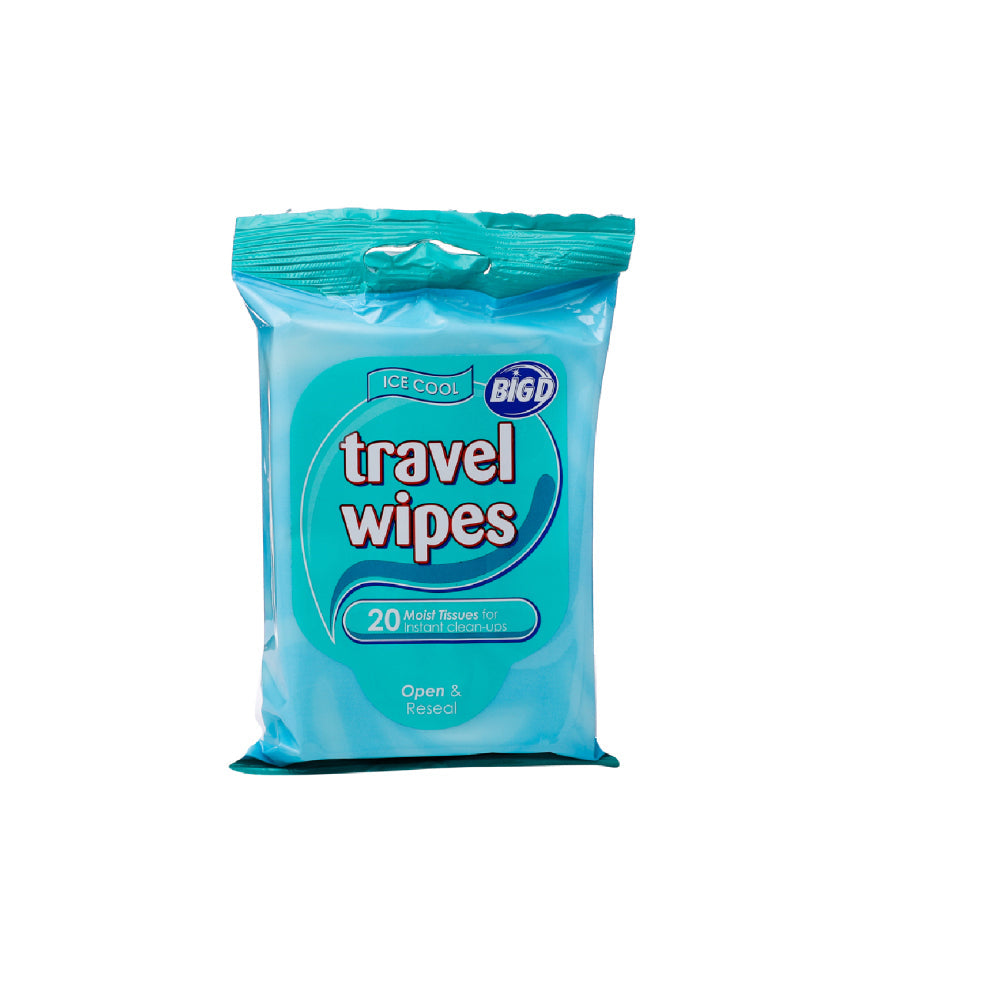 Big D Travel Wipes Ice Cool 20s