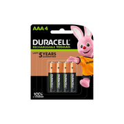 Duracell AAA4 900mAh Rechargeable Batteries 4 Pieces