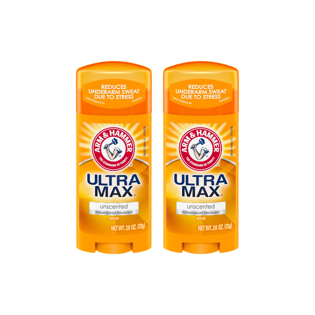 Arm & Hammer Ultramax Unscented Antiperspirant Deodorant Stick 2x73g
