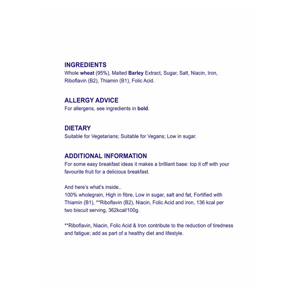 Weetabix Original Whole Grain Cereal Biscuit 215g
