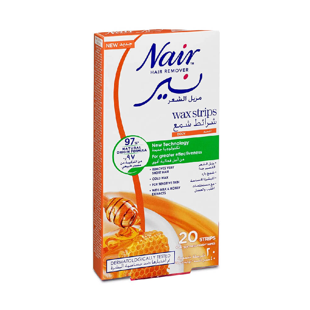 Nair Hair Remover Body Wax Strips Milk & Honey 20s