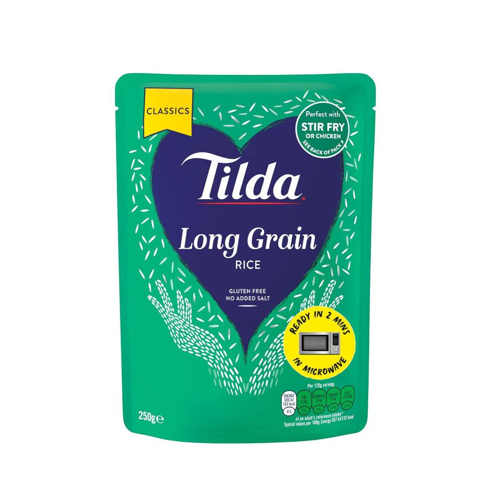 Tilda Steamed Long Grain Rice Gluten Free 250gm