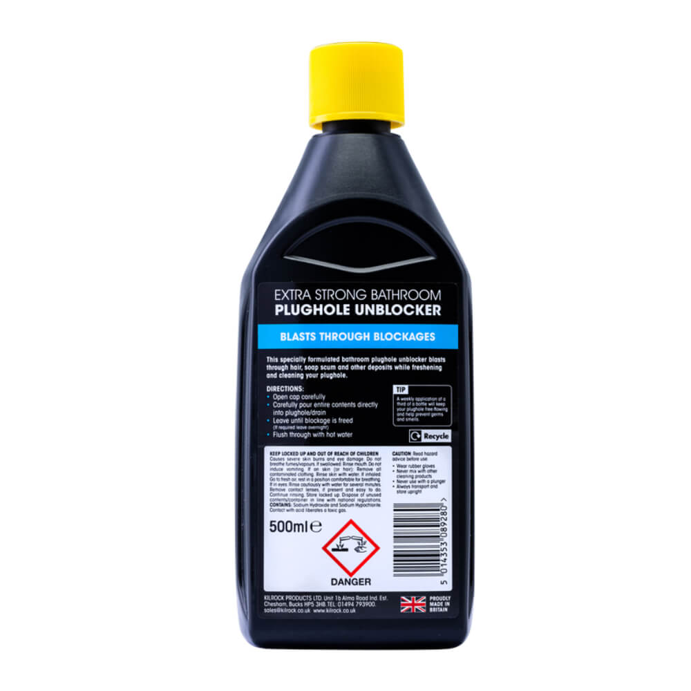 Kilrock Kil Block Plughole Unblocker Bathroom 500ml