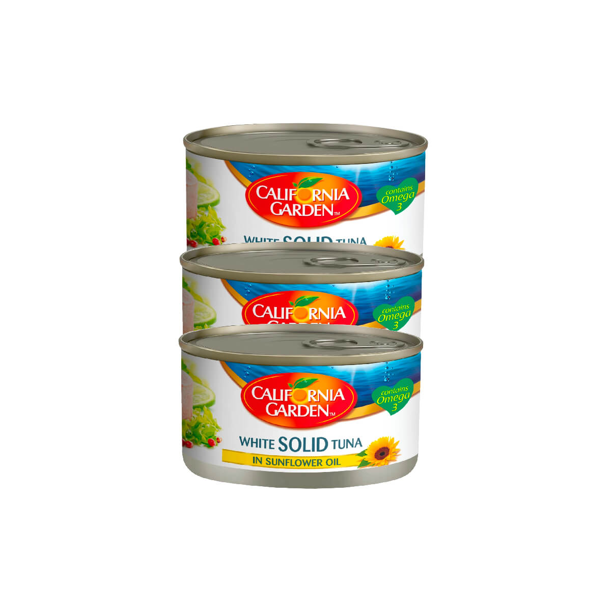 California Garden White Solid Tuna In Sunflower Oil 3x170g