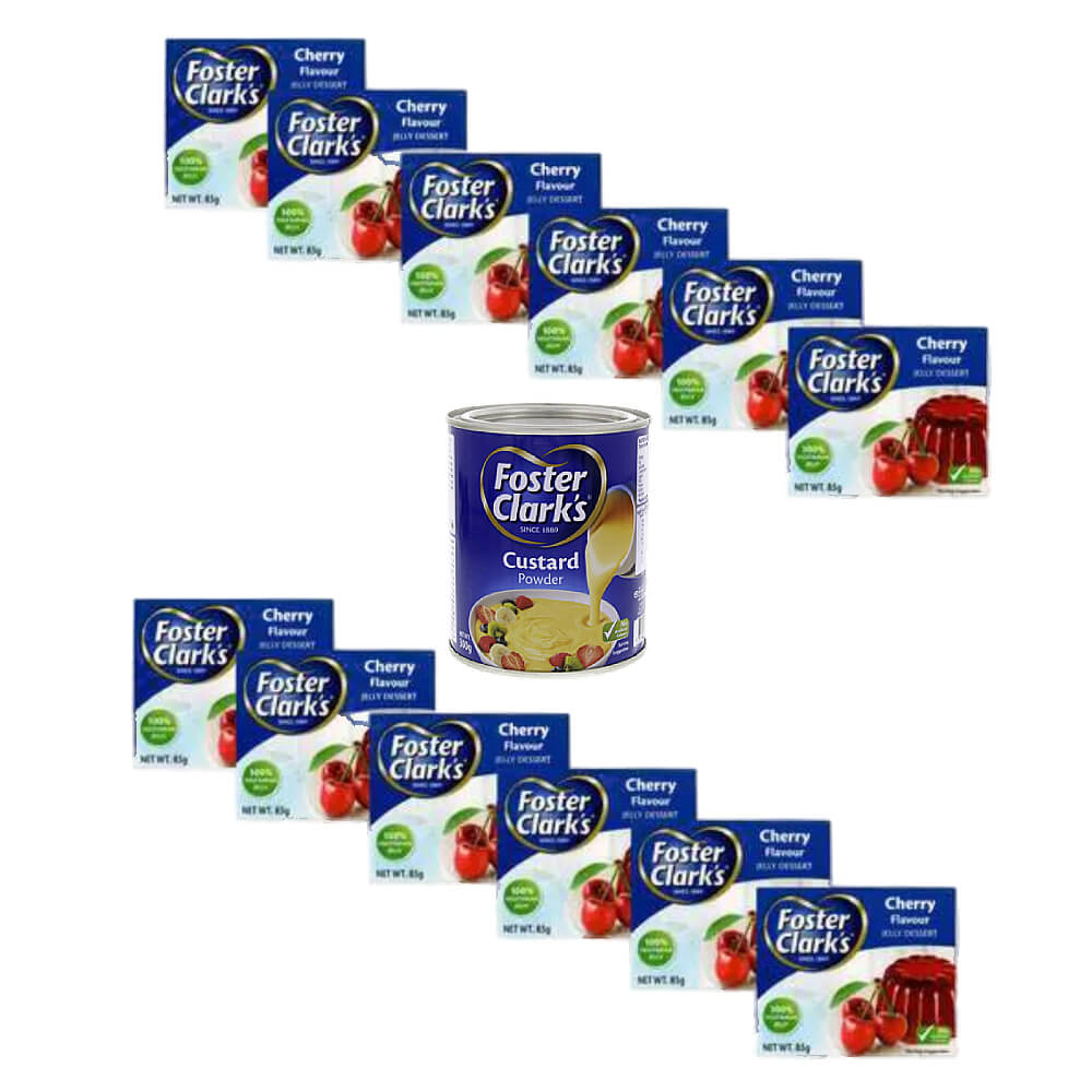 Foster Clark's Cherry Jelly 12's + Cust 300gm