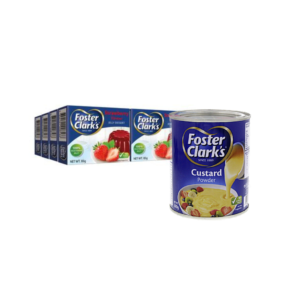 Foster Clark's Strawberry Jelly 12's + Cust 300gm