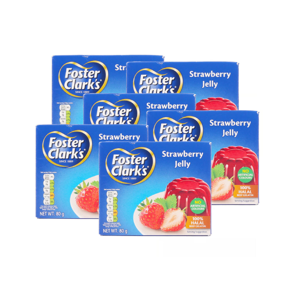 Foster Clark's Strawberry Flavoured Jelly Dessert 6x80Gm