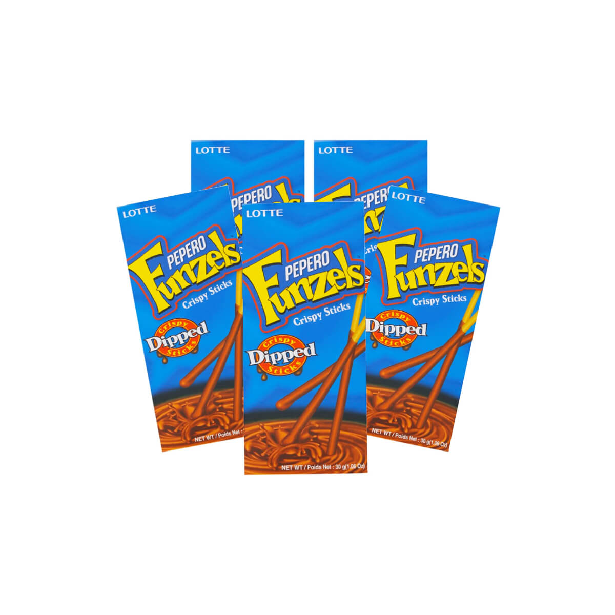 Lotte Funzels Chocolate Dipped Crispy Stick 5x34g
