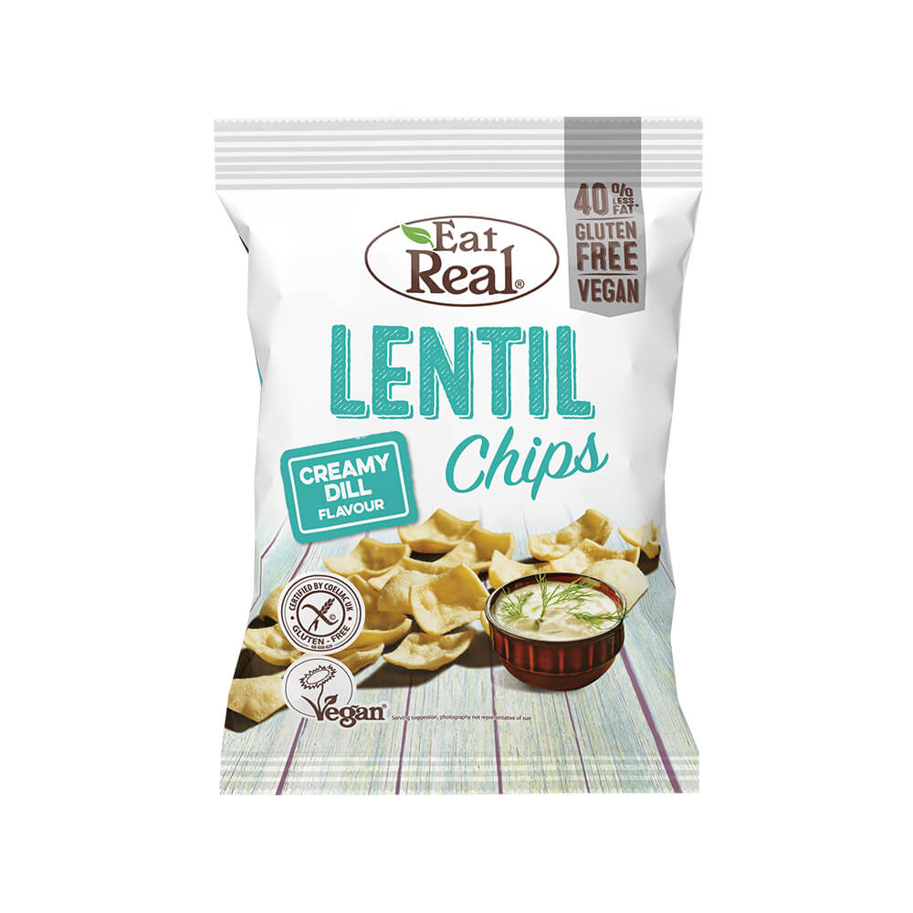 Eat Real Lentil Chips Creamy Dil 113G