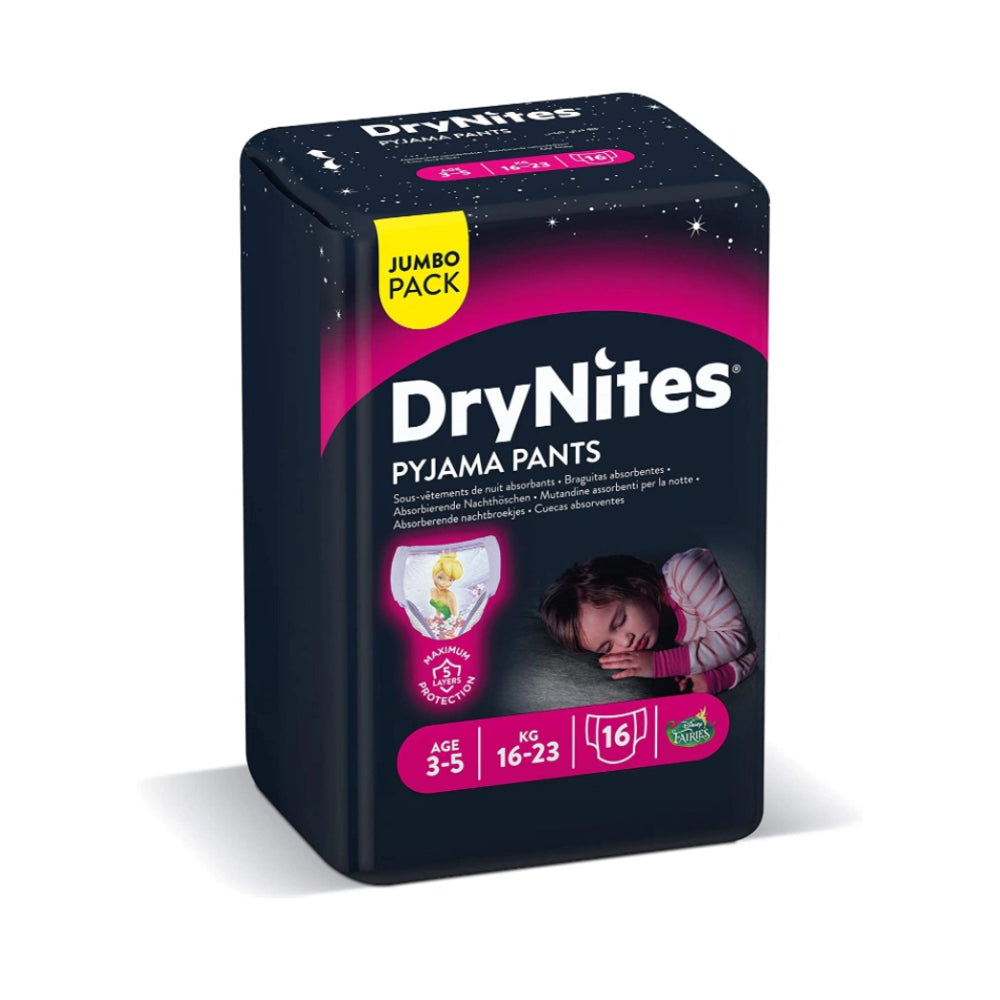 Huggies DryNites Jumbo Girl Pyjama Diaper Pants 3 to 5 Years 16s
