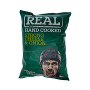 Real Handcooked Potato Crisps Strong Cheese & Onion 150gm