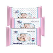Cool & Cool Chamomile + Aloe Vera Gel Baby Wipes With Lid 72s 2+1 Free