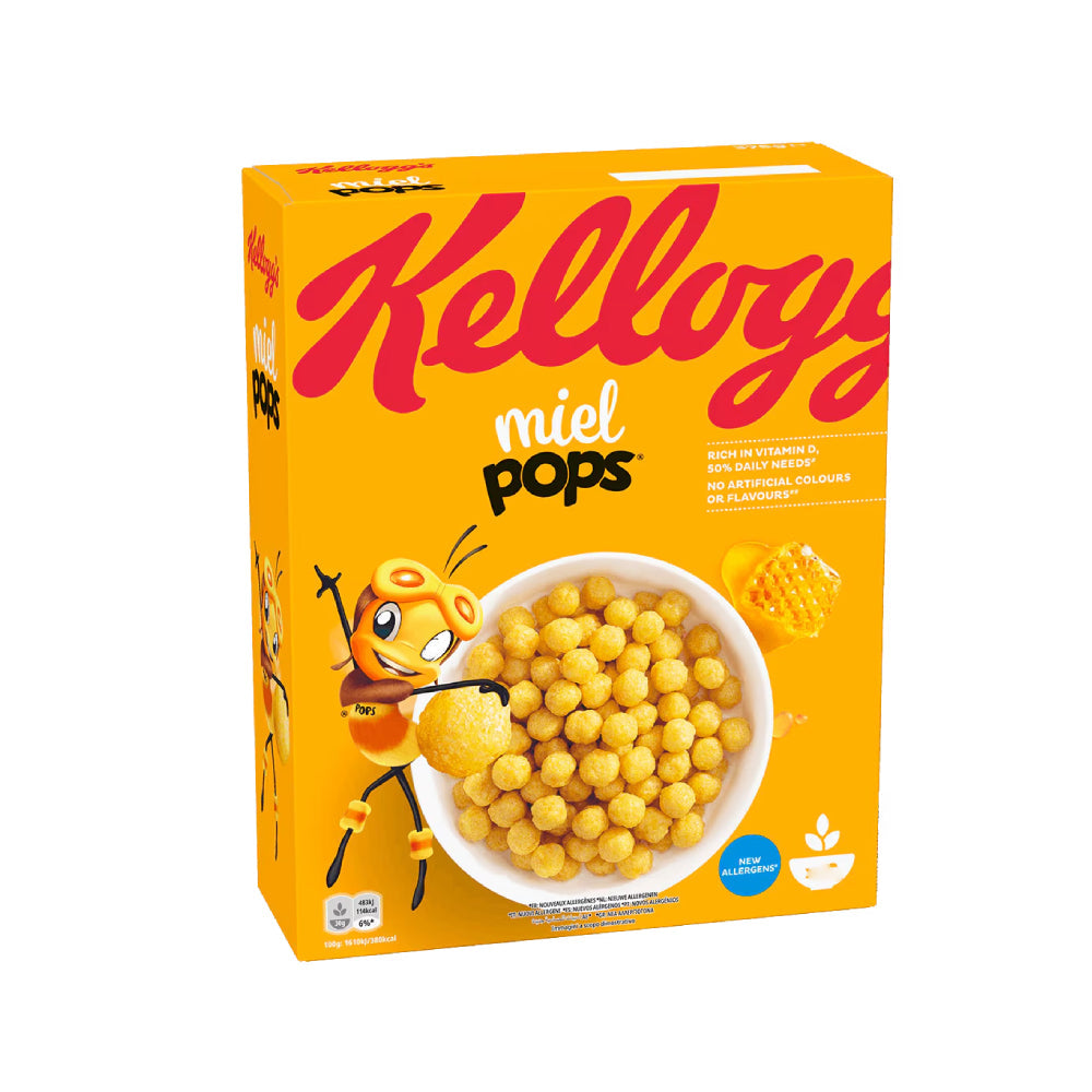 Kellogg's Miel Pops and Honey Breakfast Cereal 375gm