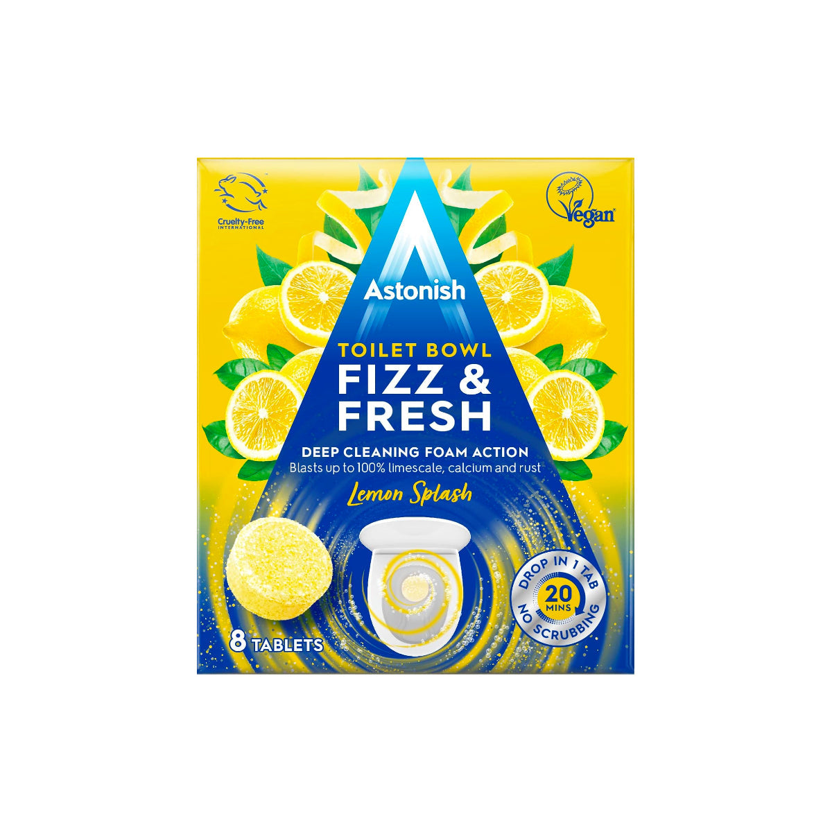 Astonish Lemon Splash Toilet Bowl Fizz & Fresh 8 Tablets
