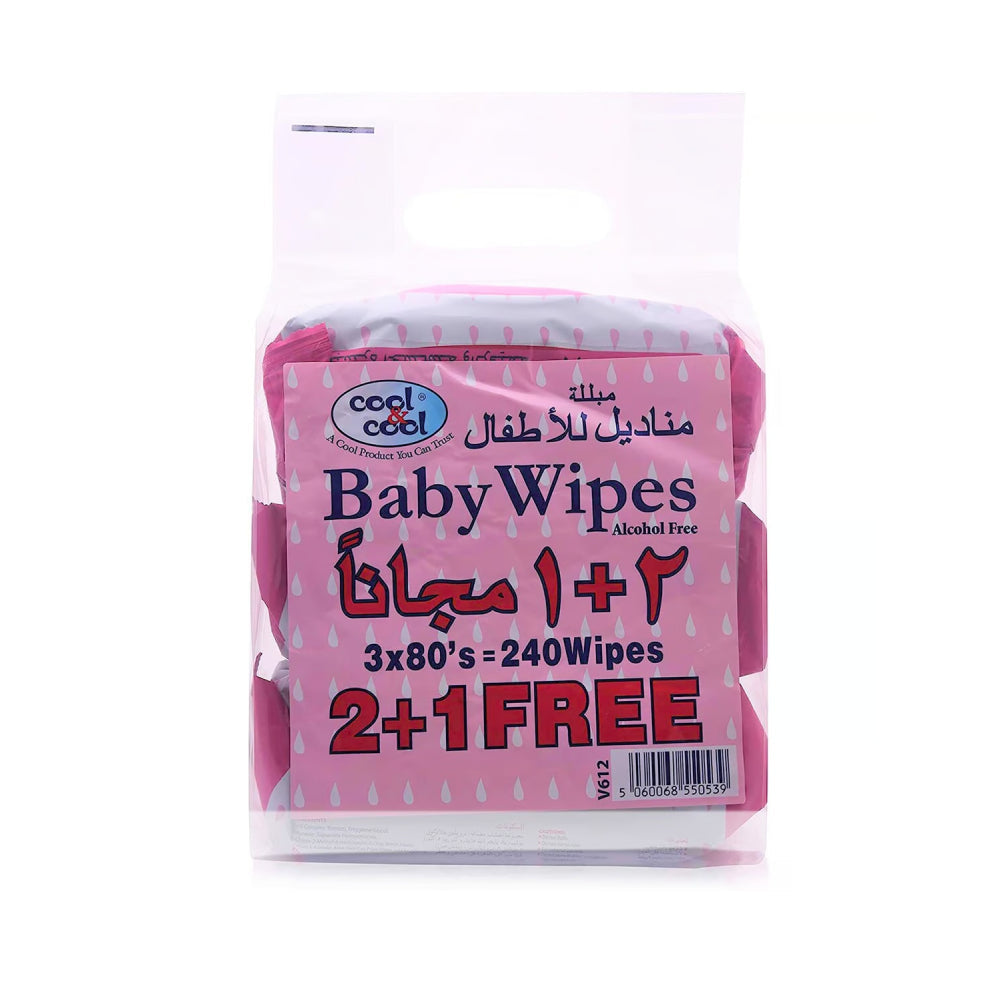 Cool & Cool Baby Wipes 80s 2+1 Free