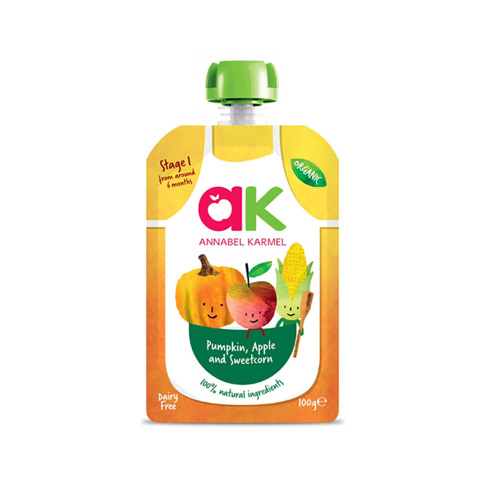 AK Org Pumpkin, Apple & Sweetcorn Puree 100G
