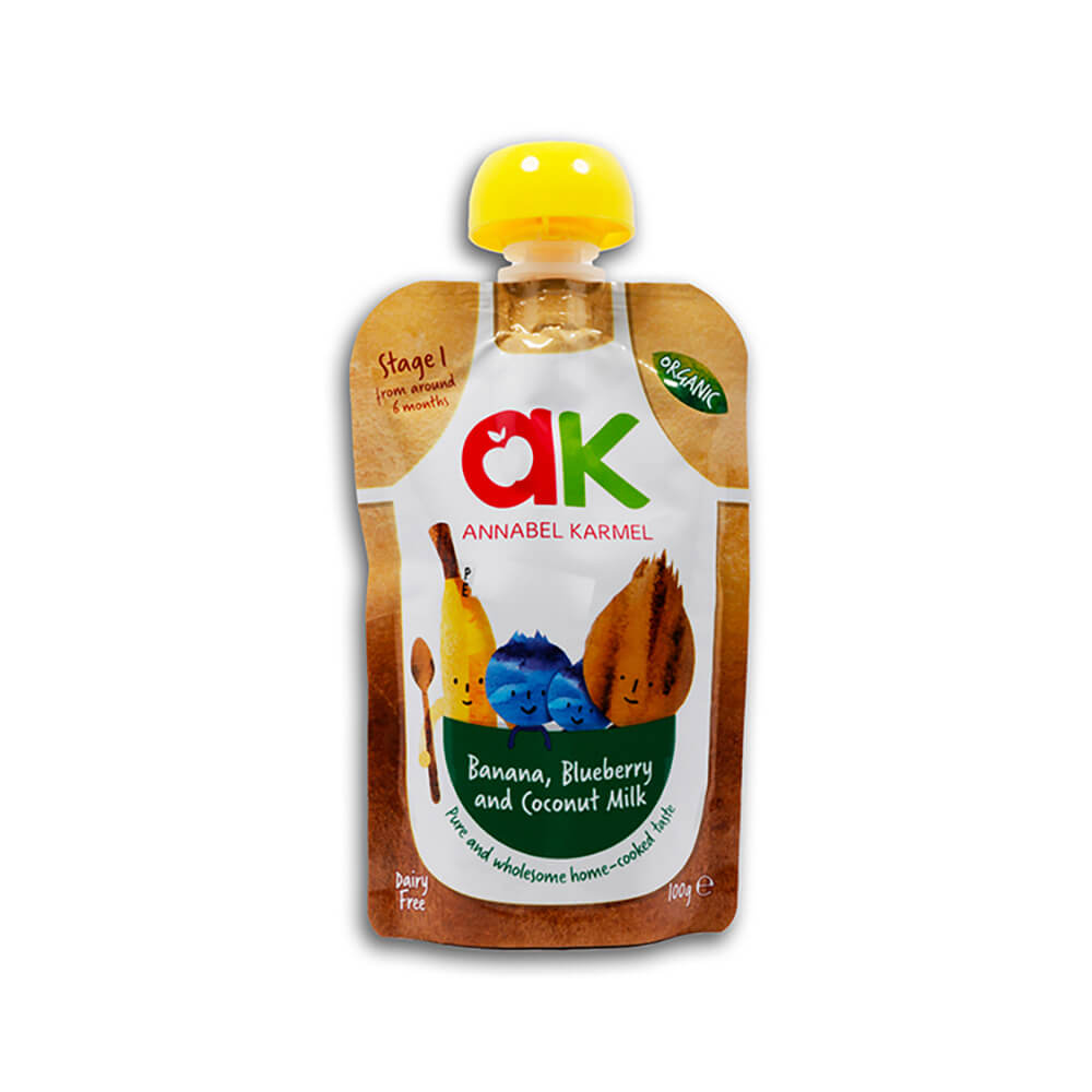 AK Org Banana, Blueberry & Coconut Milk Puree 100G