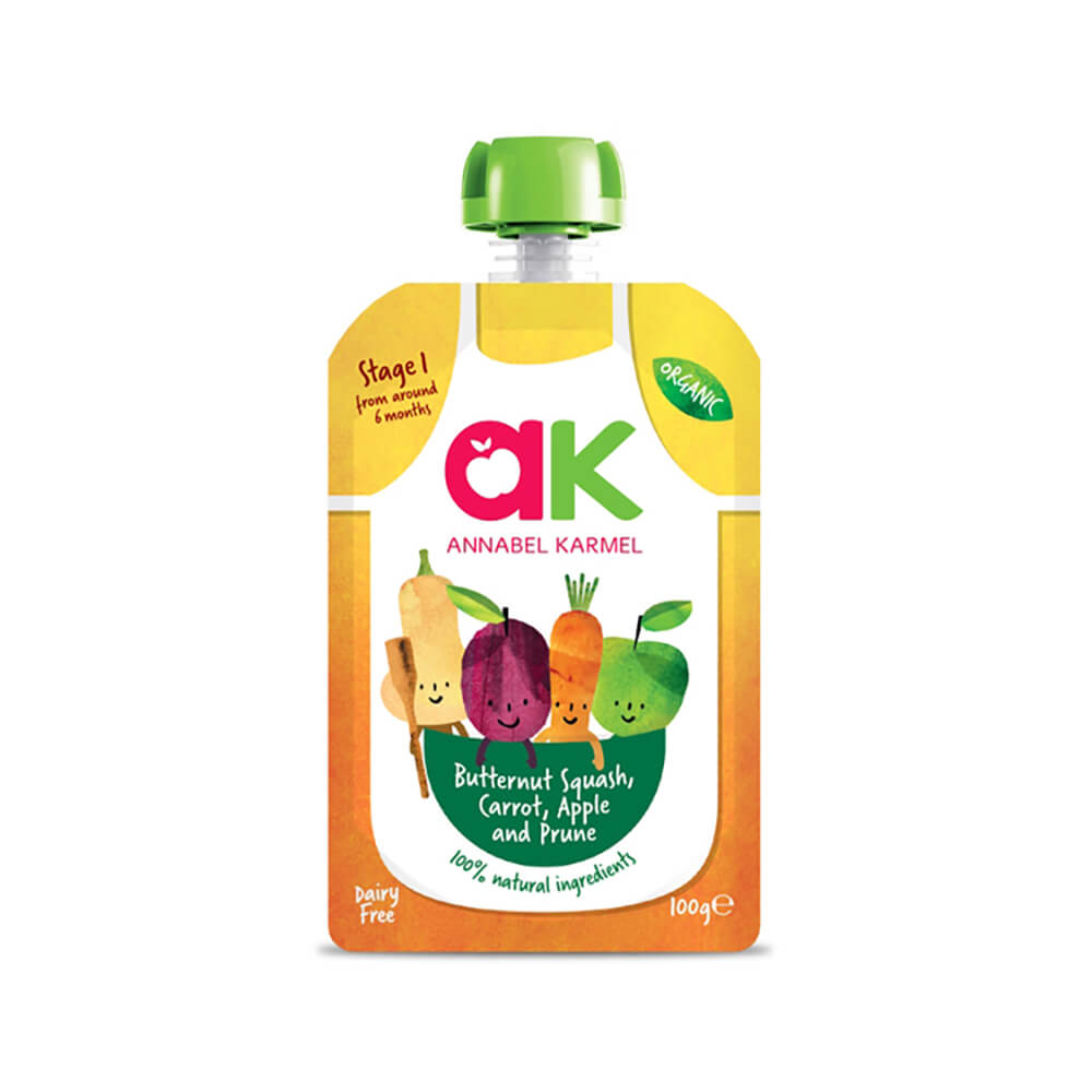 AK Org Bttrnt Sqsh,Crrt,Apple&Prune Puree 100G
