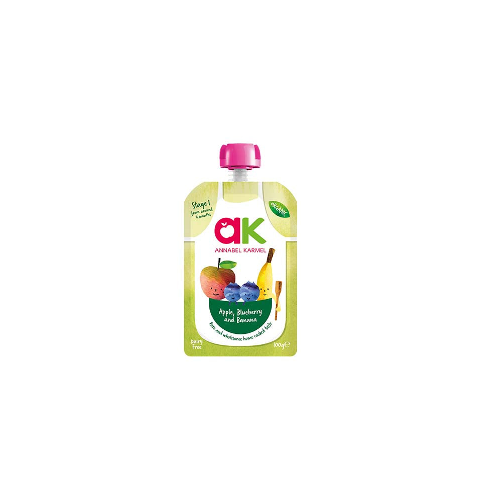 AK Org Apple, Blueberry & Banana Puree 100G