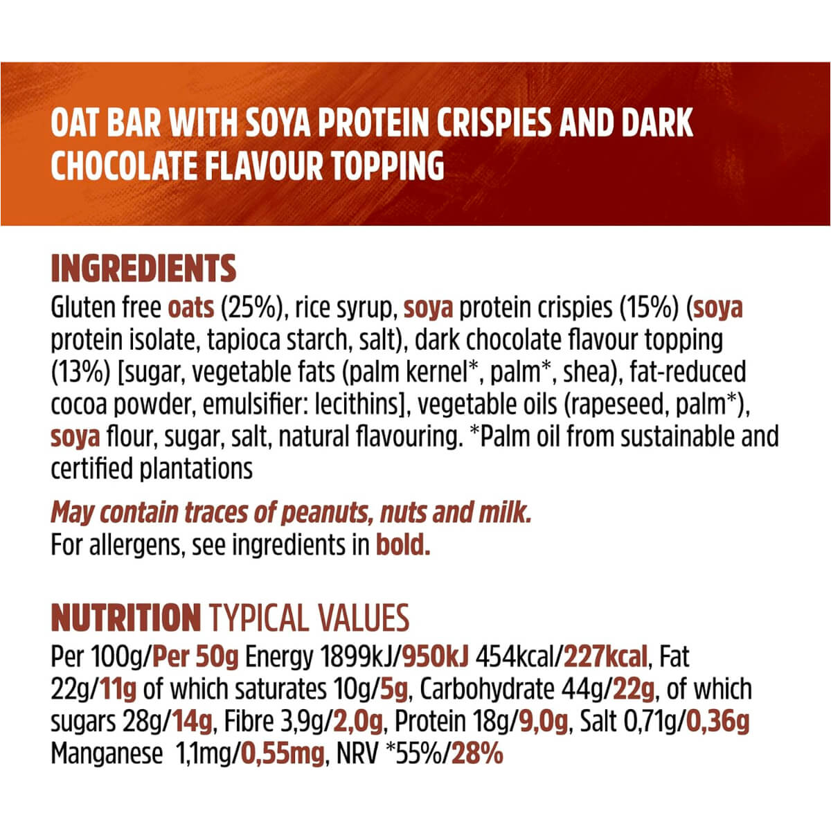 Trek Cocoa Protein Flapjack Oat Bar 3x50g