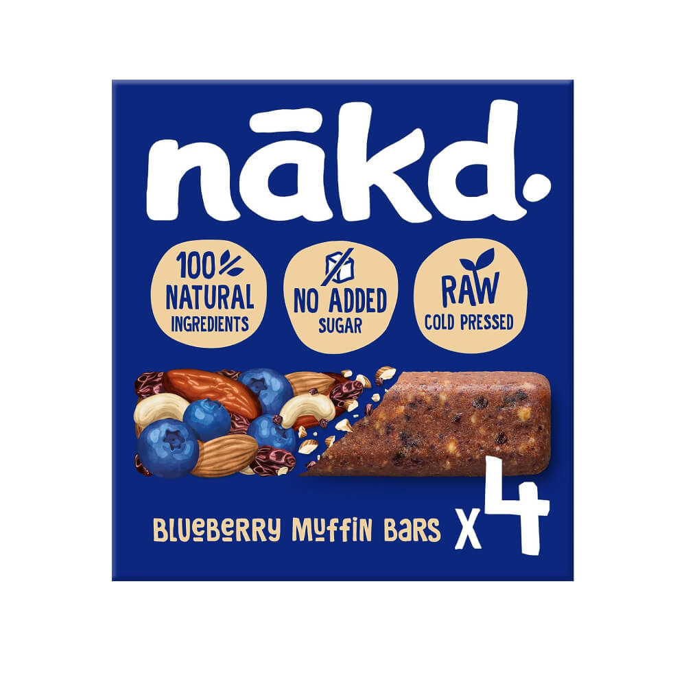 Nakd Blueberry Muffin Raw Fruit & Nut Bar 4x35gm