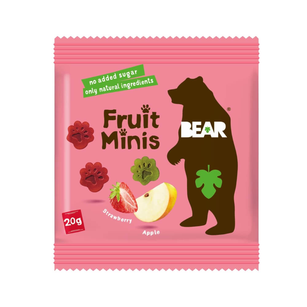 Bear Pure Fruit Minis Strawberry Apple Snacks 20gm