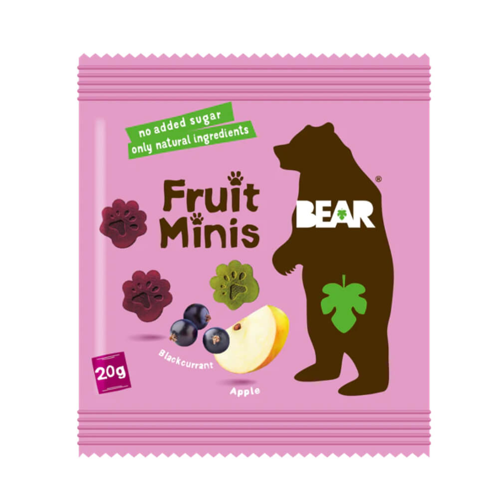 Bear Pure Fruit Minis Blackcurrant Apple Snacks 20gm