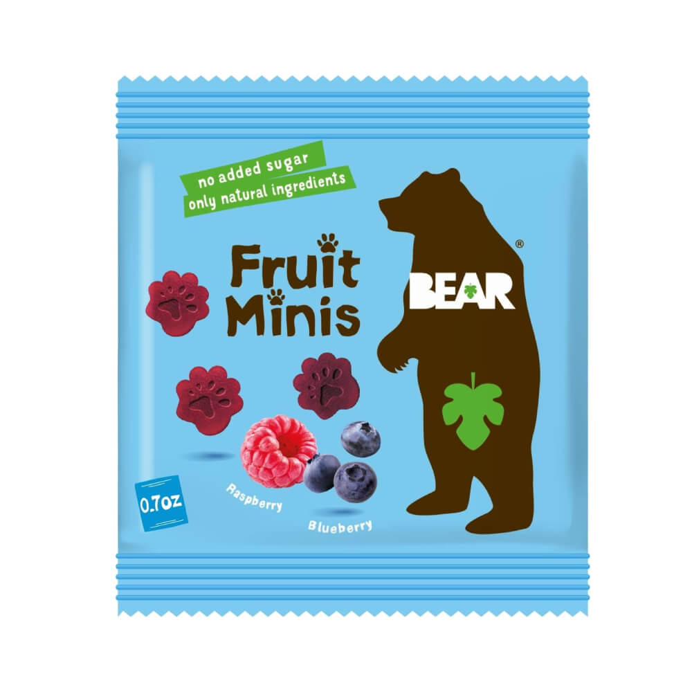 Bear Pure Fruit Minis Raspberry Blueberry Snacks 20gm